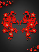 Double Happiness Wall Decoration | Flowers and  Birds (1 Pair)