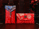 Flower Pattern Brocade Fabric Double Happiness Red Envelope with Tassel