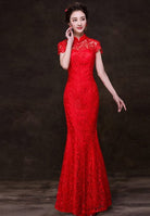 Red Lace Cheongsam/Qipao| Rosy