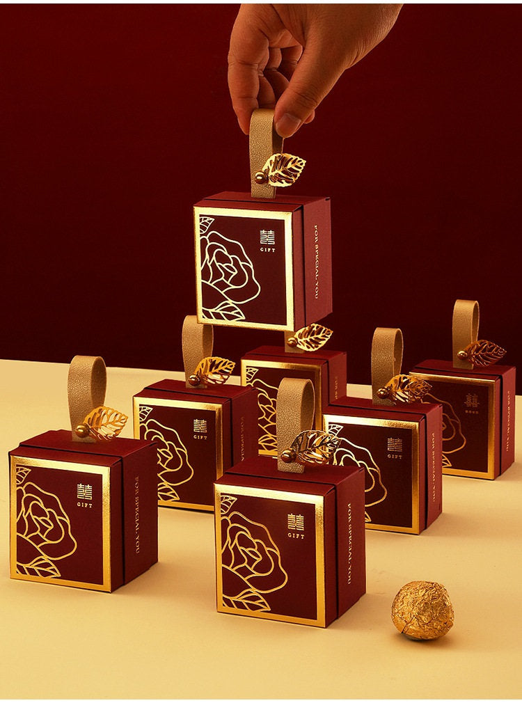 Double Happiness Favor boxes| Golden Rose (Set of 20)