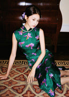Emerald Irises | High-End Silk Modern Qipao (绿鸢尾)