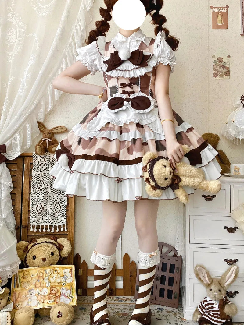 kawaii sweets lolita jsk dress with cute doll feeling and soft girl fashion