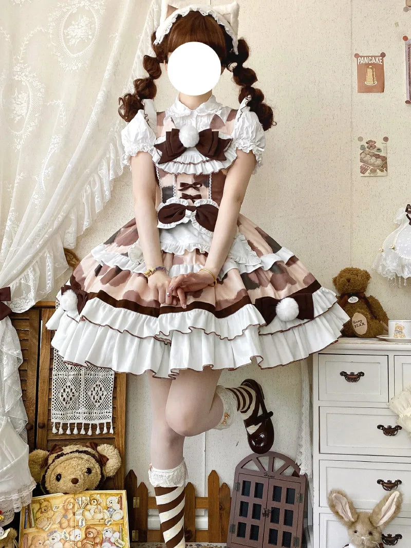 kawaii sweets lolita jsk dress with cute doll feeling and soft girl fashion