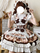 Kawaii sweets Lolita JSK dress with soft doll-like design. Sweet, cute, and cozy for autumn and winter outfits. Perfect for soft-girl Lolita style.