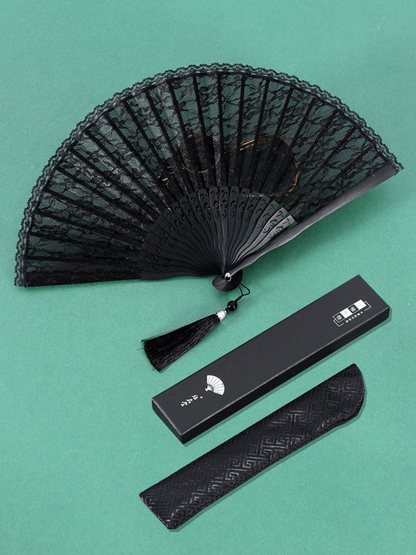 Double Layered Lace Small Folding Fan Classical Folding Fans