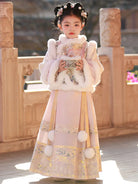 Little girl clothes winter Hanfu Ma Mian skirt set with embroidery