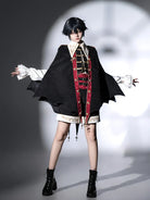 Original vampire-style Lolita outfit with gothic cape, shirt, and shorts for an elegant dark prince look