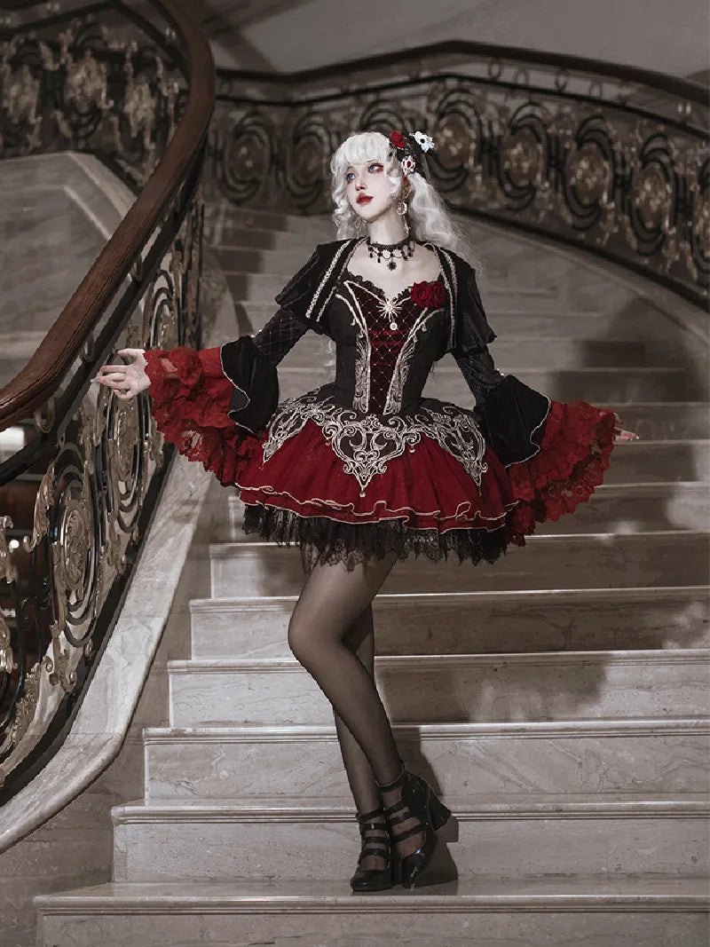 Lolita dress dark gothic starry vampire outfit for women, perfect for daily wear and spring-autumn styling