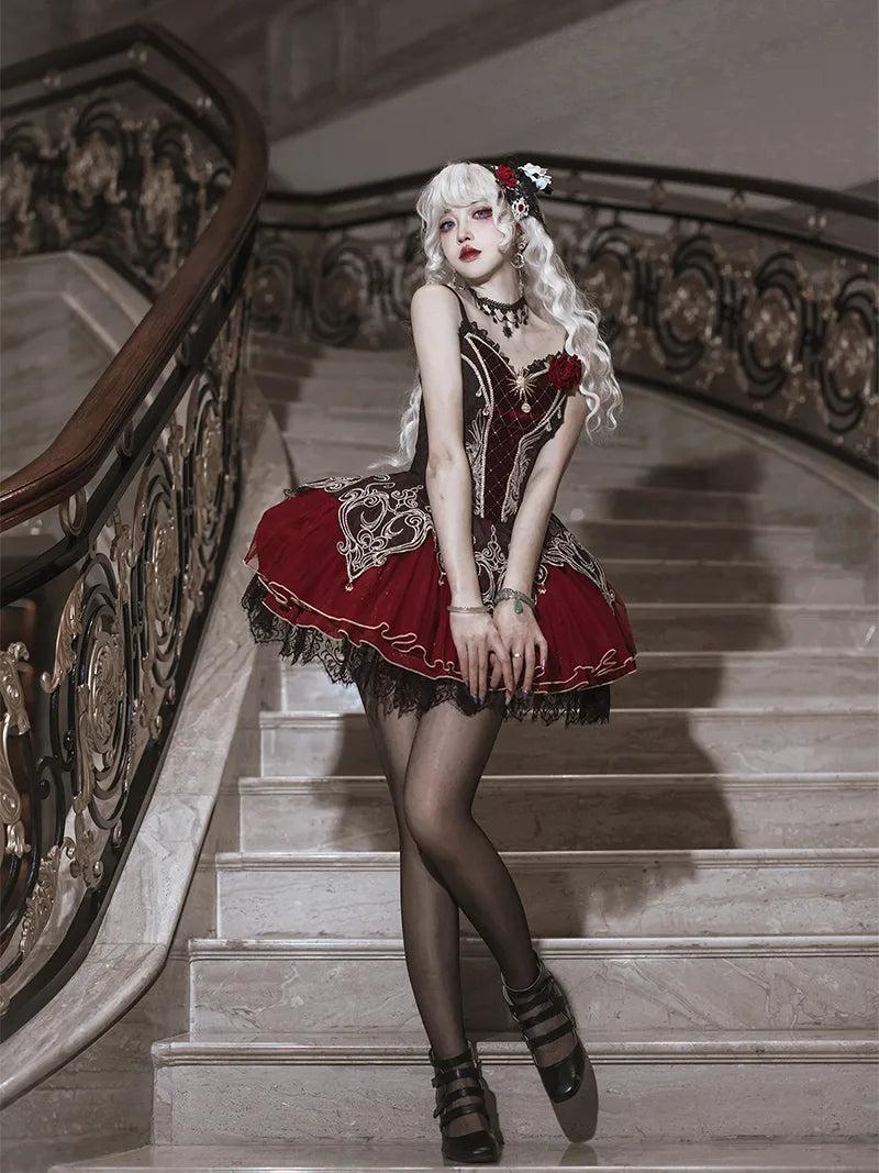 Lolita dress dark gothic starry vampire outfit for women, perfect for daily wear and spring-autumn styling
