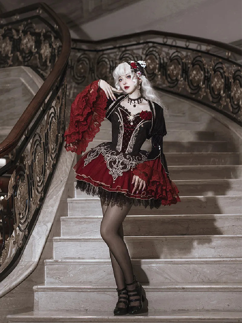 Lolita dress dark gothic starry vampire outfit for women, perfect for daily wear and spring-autumn styling