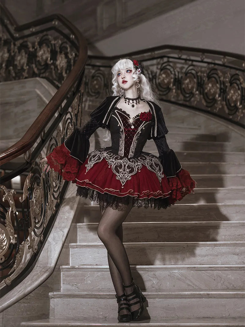 Lolita dress dark gothic starry vampire outfit for women, perfect for daily wear and spring-autumn styling