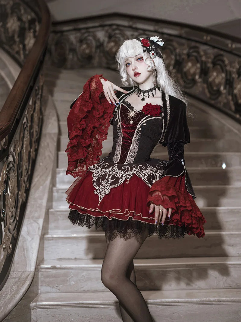 Lolita dress dark gothic starry vampire outfit for women, perfect for daily wear and spring-autumn styling