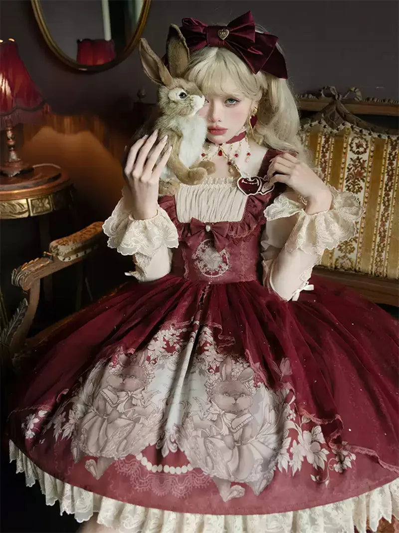 Original lolita dress JSK princess outfit, elegant and cute style perfect for Christmas, New Year, and daily occasions