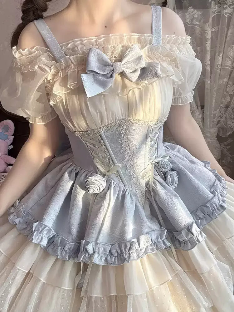 Original lolita dress to impress, cute strap JSK with fitted waist, perfect for sweet and elegant look