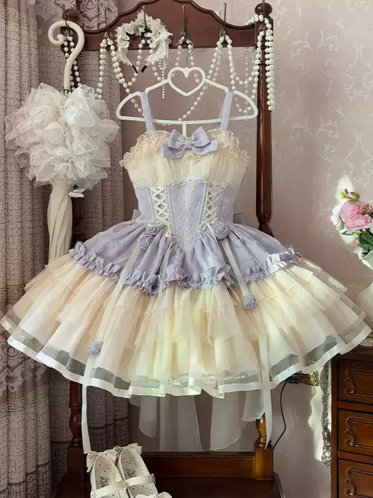 Original Lolita Dress to Impress – Cute Fitted JSK Strap Ballet Skirt