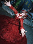 Original Lolita Gothic halter dress with cross accents and layered gothic silhouette