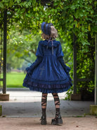 Charming autumn Lolita outfit featuring the Holy Fruit Manor embroidered OP dress, combining elegance, vintage details, and refined craftsmanship.