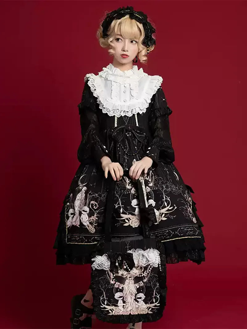 Lolita Outfits | Elegant Long-Sleeve OP Dress for Daily Sweet Style