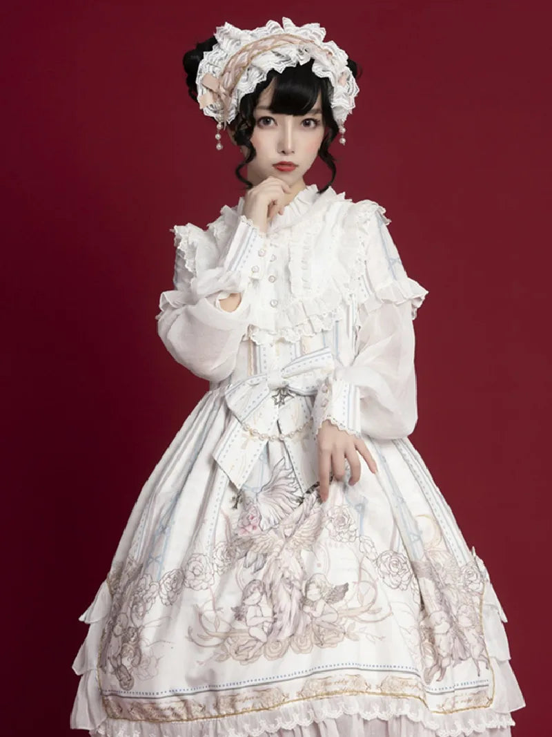 Lolita Outfits | Elegant Long-Sleeve OP Dress for Daily Sweet Style