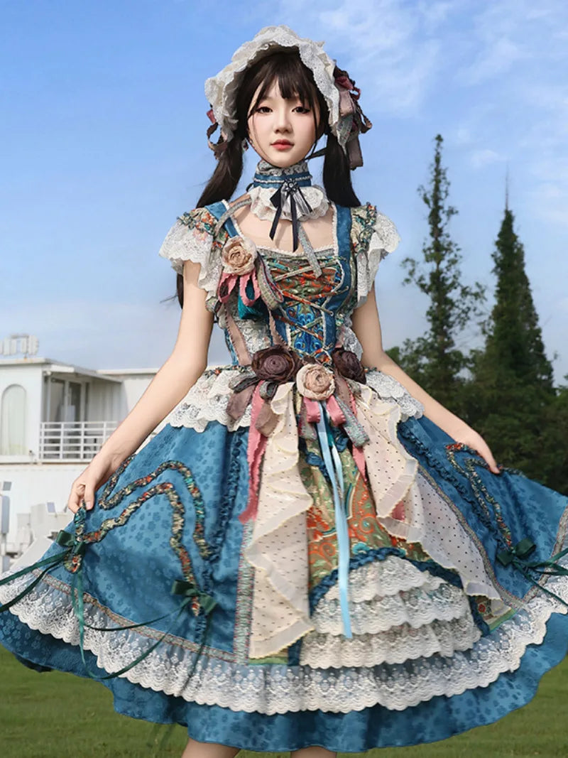 Elegant Lolitafashion gothic Lolita dress with classic castle style, perfect for cosplay, parties, or daily