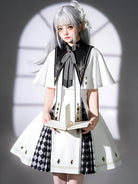 Original Glollita Clothes Real Eye Lolita dress with cape, fake collar, and suspender skirt for daily dark Gothic fashion
