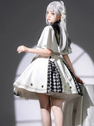 Original Glollita Clothes Real Eye Lolita dress with cape, fake collar, and suspender skirt for daily dark Gothic fashion