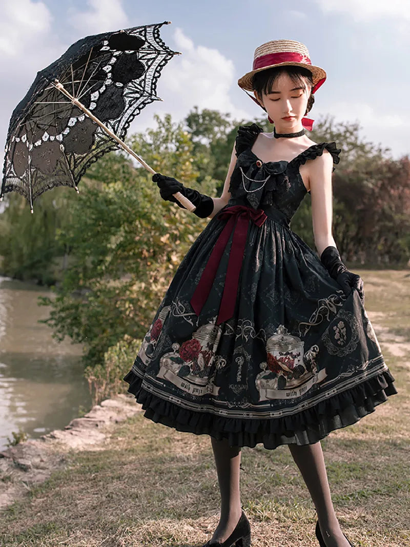Lollita Fashion | Elegant Nightingale and Rose JSK Lolita Dress