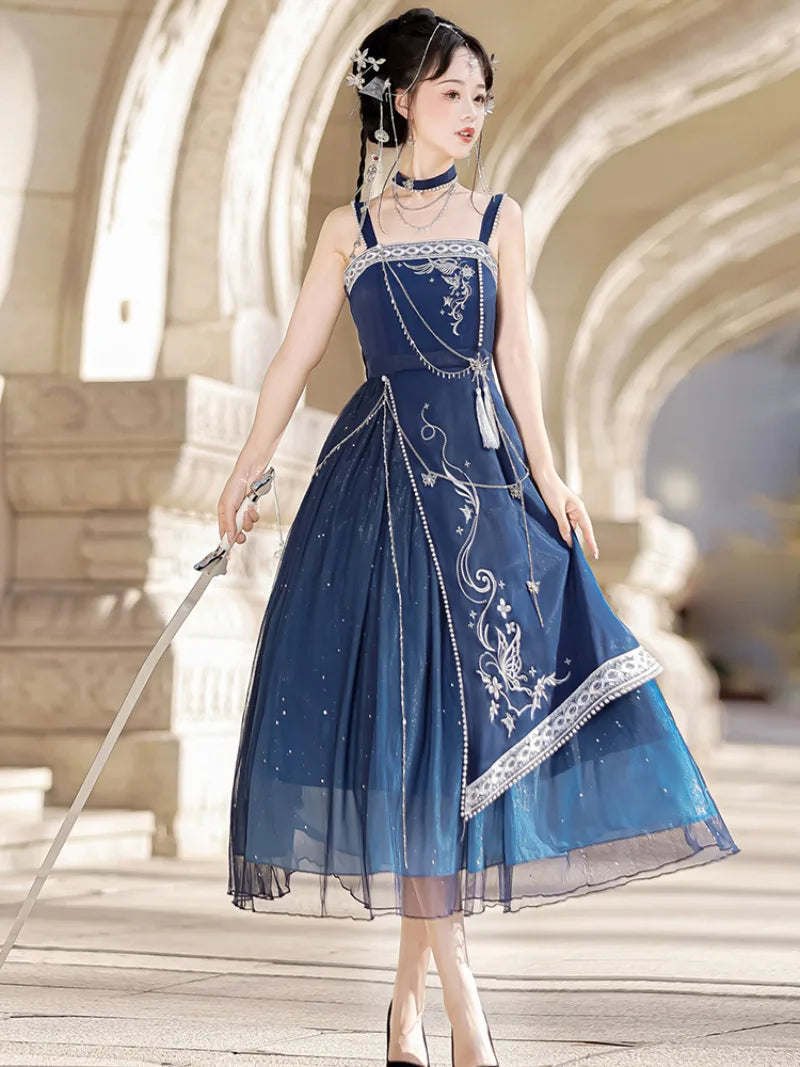 Loltia Fashion Summer dress with modern Hanfu design, combining traditional Chinese elements with stylish daily wear