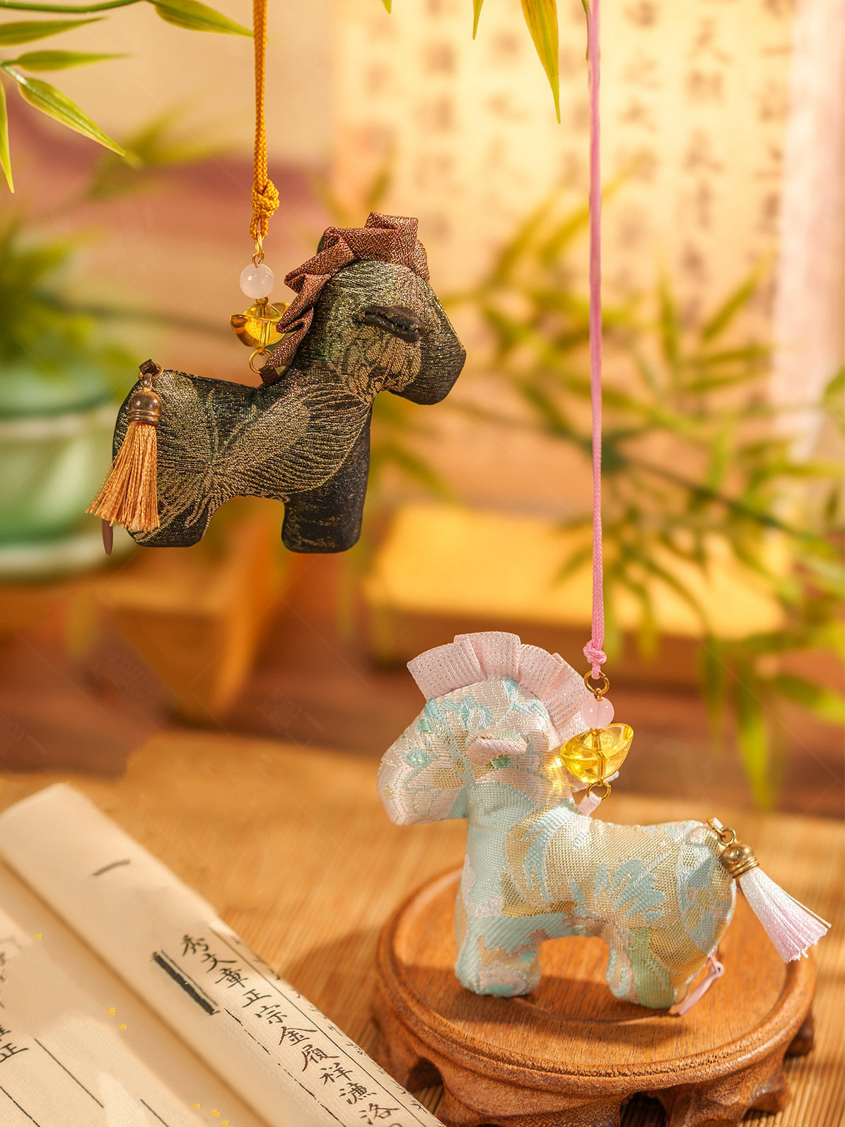Lucky Horse Brocade Chinese Sachet Bag Refillable Festival Hanging Gift