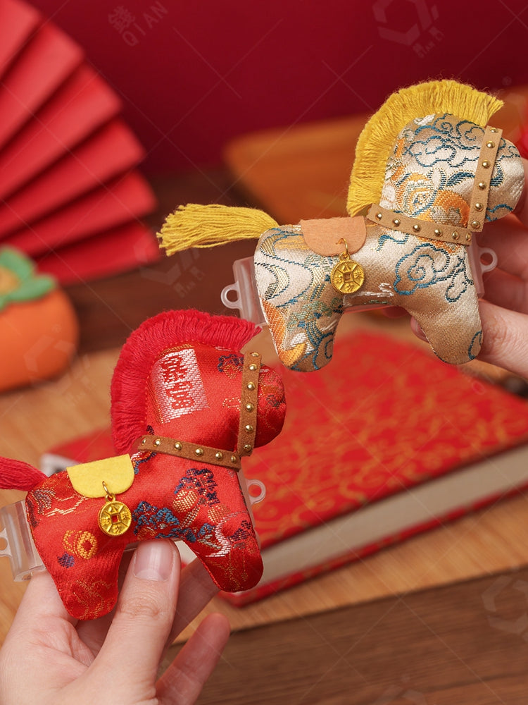 Lucky Horse Embroidered Chinese Sachet Phone Clip Festival Hanfu Accessory Gift