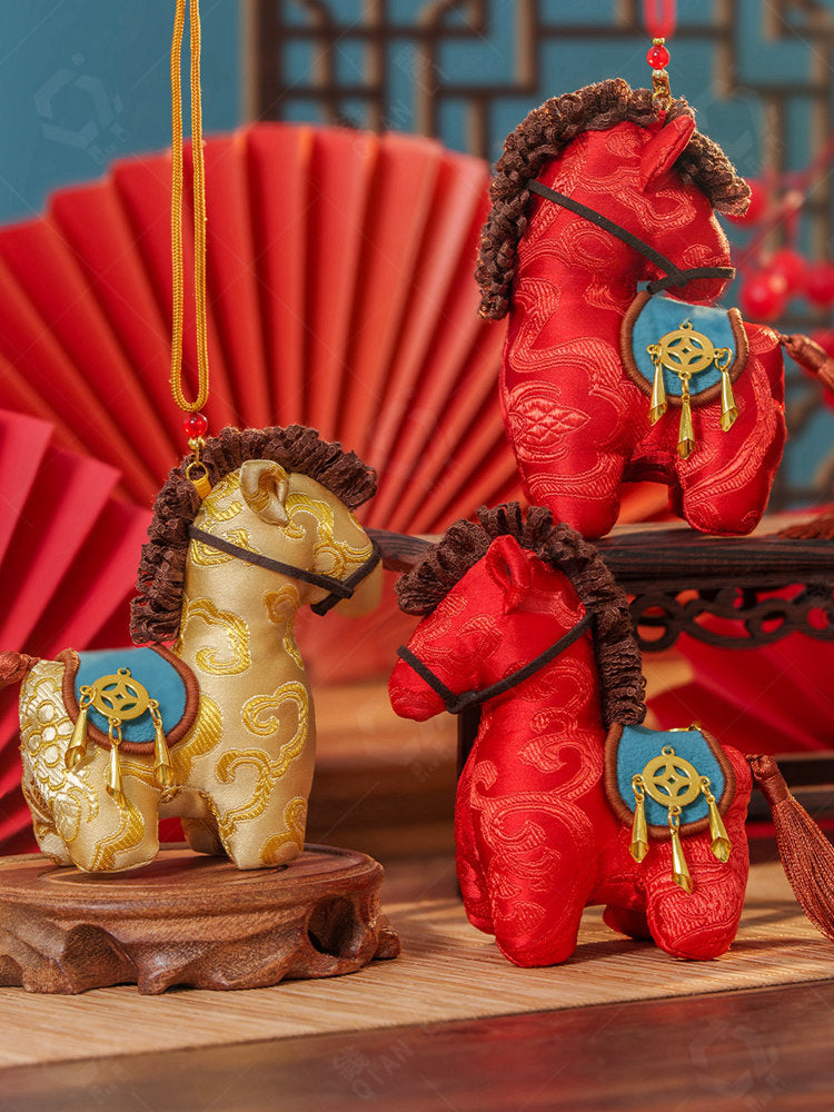 Lucky Horse Embroidered Chinese Sachet Ornament Wearable Bag & Car Charm