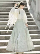 Mamian Skirt modern Chinese Hanfu half skirt daily outfit with New Chinese design