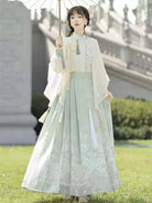 Mamian Skirt modern Chinese Hanfu half skirt daily outfit with New Chinese design