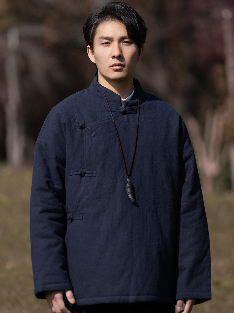 Men’s Chinese Style Jacket – Modern Oriental Mandarin Collar Outerwear