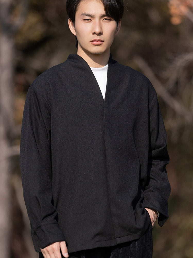 Men’s Daily Tang Suit Jacket – Mandarin Collar Frog Button Chinese Jacket