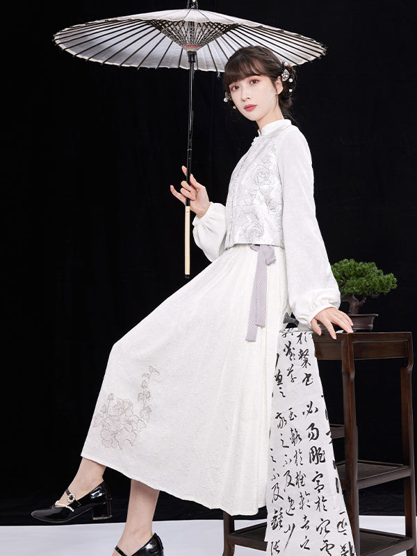 Modern Chinese Dress Fashion Hanfu White Female
