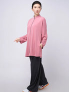 Modern Tai Chi Clothing for Women – Pink Zipper Set