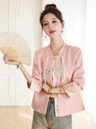 Modern Tang suit embroidered Chinese jacket for women with classic buttons and elegant modern style