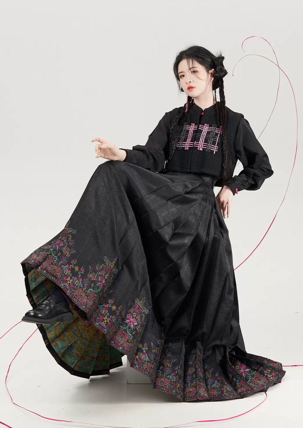 Neon | Modern 3-Pieces Ma Mian Skirt Set (霓虹)