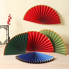 Large Folding Paper Fan with Gold Trim