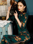 Elegant qipao cheongsam for young women in vintage Shanghai style, long traditional Chinese dress with graceful charm