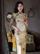 Traditional qipao dress long slim-fit vintage Chinese cheongsam with elegant summer design for young women daily wear