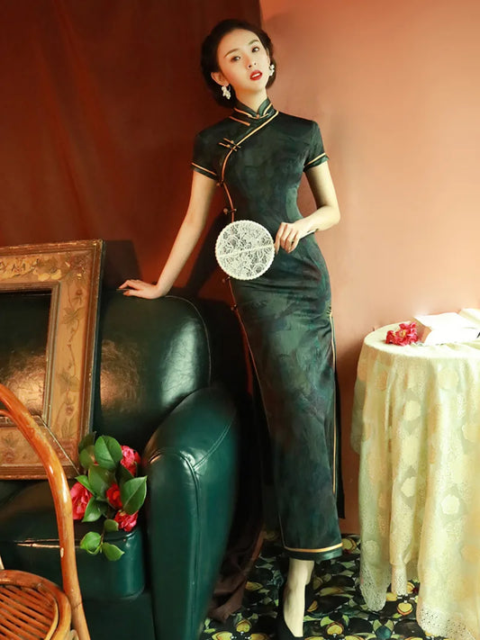 Qipao Dress Traditional | Beautiful Chinese Long Cheongsam Dress