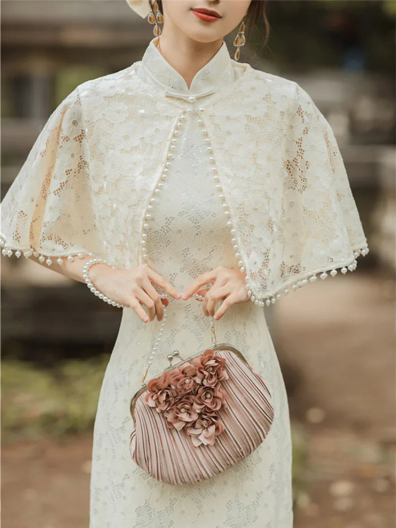 Qipao outfit vintage Shanghai style elegant Chinese dress with refined tailoring