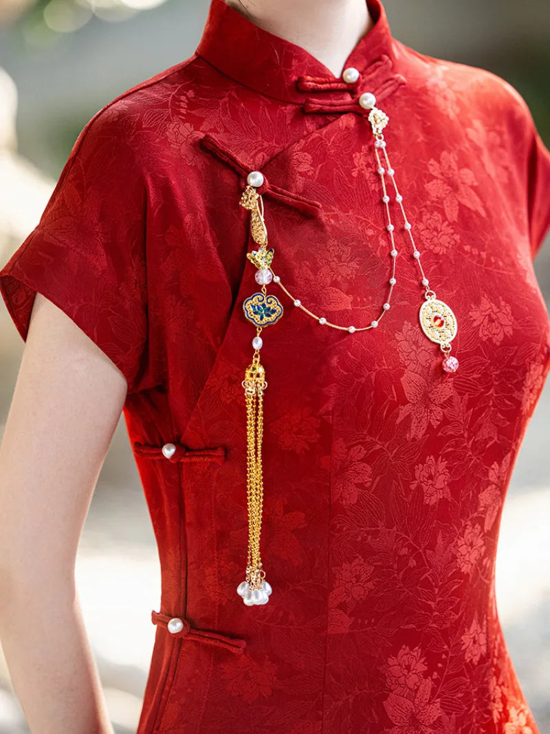 Qipao Red | Graceful Chinese Wedding & Banquet Cheongsam Dress