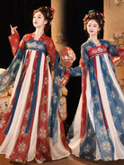 Elegant real Tang Dynasty clothing with flowing ruqun and pastel restoration design