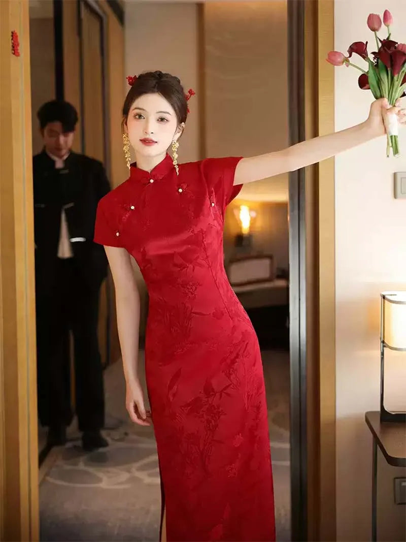 Red Qipao Wedding Dress | Beautiful Chinese Cheongsam Bridal Gown