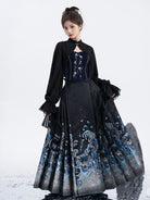 Ocean Wave Hanfu Skirt Set Brocade Chinese Outfit