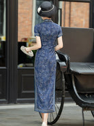 Elegant Shanghai Qipao long dress with vintage Republic era style and high-end feminine charm for daily wear