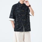 Men's Modern Chinese Style Half Sleeve Tang Suit Shirt